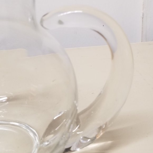 Small Clear Glass Blown Pitcher - Picture 4 of 5